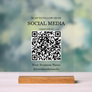 Social Media QR-code voor kleine bedrijven Acryl Bord