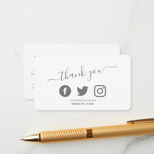 Social media QR code wit dank u korting Informatiekaartje (Voorkant / Achterkant in situ)