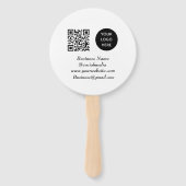 Social media QR Code Zwart Modern Business Logo Handwaaier (Achterkant)