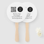 Social media QR Code Zwart Modern Business Logo Handwaaier (Voorkant en achterkant)