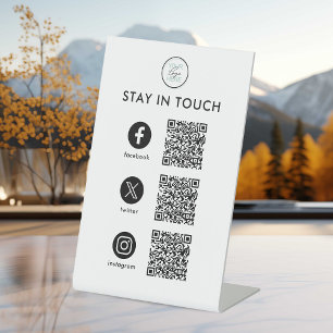 Social Media QR-voetstukbord - Zakelijke weergave Reclamebord Met Voetstuk