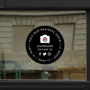 Social Media Raamsticker Love Snap Share
