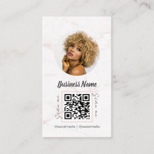 Social Media Roze Goud Marmer Elegant Visitekaartje