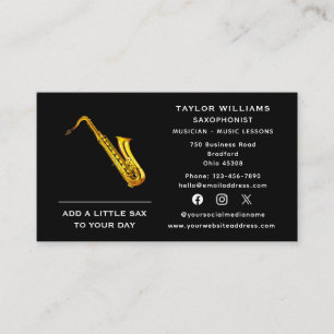 Social Media Saxofonist Saxofonist Musicus Visitekaartje