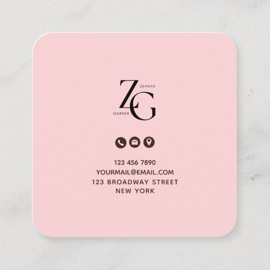 Social Media teken met QR code schattig Vierkante Visitekaartje (Achterkant)