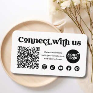 Social Media Verbind met ons QR Code Wit Visitekaartje