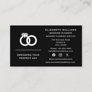 Social Media Wedding Rings Event Planner Planning Visitekaartje