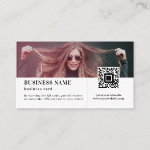 Social Media Winkel QR Code Korting Bedankt Visitekaartje