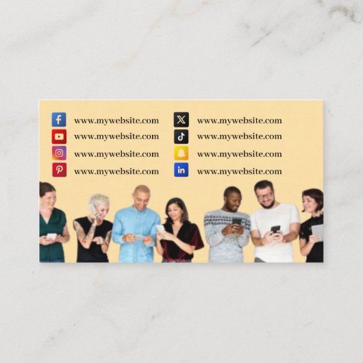 Social Networking QR Code Visitekaartjes van 100 (Achterkant)