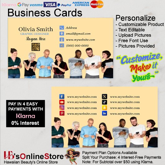 Social Networking QR Code Visitekaartjes van 100