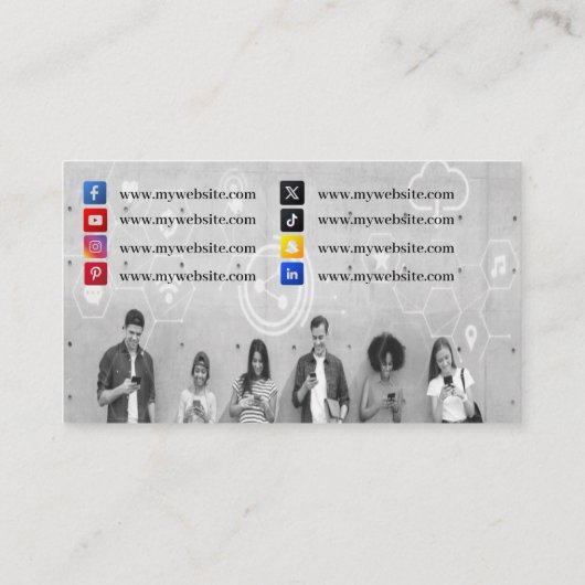 Social networking Visitekaartjes van 100 (Achterkant)