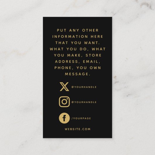 Social QR code or merci insérer Carte (Dos)