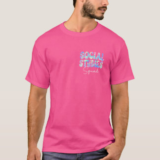 Social Studies Squad Groovy Terug naar School Teac T-shirt