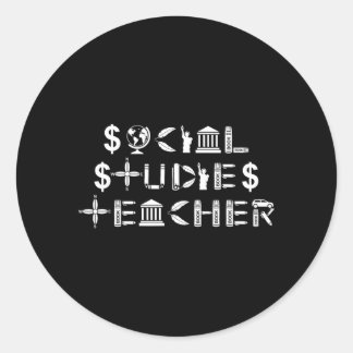 Social Studies Teacher Gift Men Women Ronde Sticker