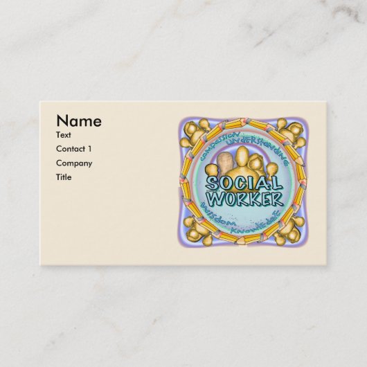 Social Worker aangepaste visitekaartjes (Voorkant)