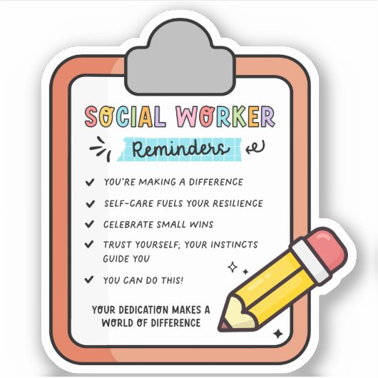 Social Worker Afstuderen Appreciation Gift MSW Sticker (Voorkant)