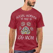 Social Worker And Dogs Mom Wildflowers Daisy T-shirt (Voorkant)
