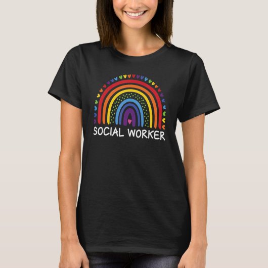 Social Worker Boho Rainbow Back To School Apprecia T-shirt (Voorkant)
