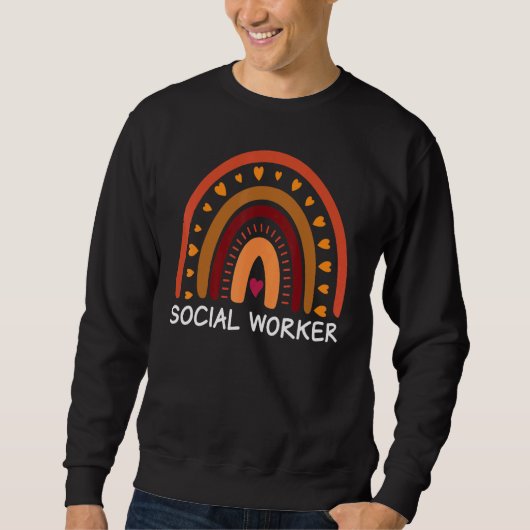 Social Worker Boho Rainbow Back To School Apprecia Trui (Voorkant)