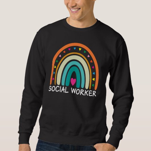 Social Worker Boho Rainbow Back To School Apprecia Trui (Voorkant)