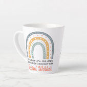 Social Worker Boho Rainbow Latte Mug (Angle gauche)