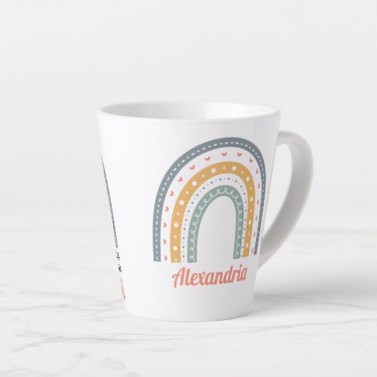 Social Worker Boho Rainbow Latte Mug (Angle droit)