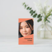 Social Worker Custom Foto en QR Visitekaartje (Staand voorkant)