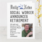 Social Worker Retirement Kaart om te personalisere (Gele Bloem)