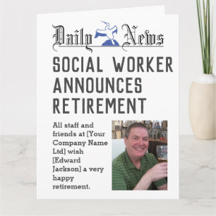 Social Worker Retirement Kaart om te personalisere