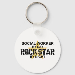 Social Worker Rock Star by Night Sleutelhanger