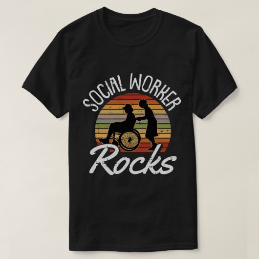 Social Worker Rocks Retro  Licensed MSW LCS T-shirt (Design voorkant)