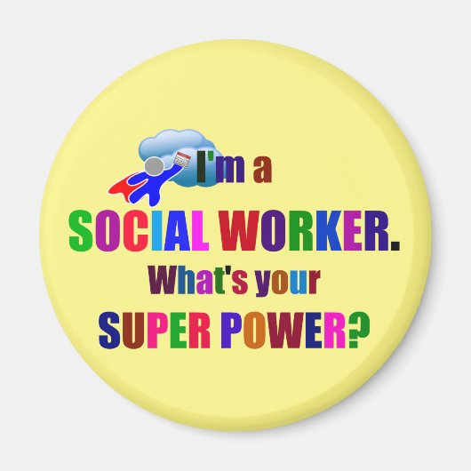 Social Worker Superhero Humor Magneet (Voorkant)