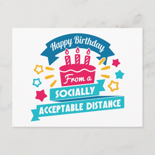 Sociale Acceptabele Verjaardagsafstand Briefkaart (Voorkant)