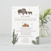 Sociale afstand Baby shower per post Buffalo Bison Kaart (Staand voorkant)
