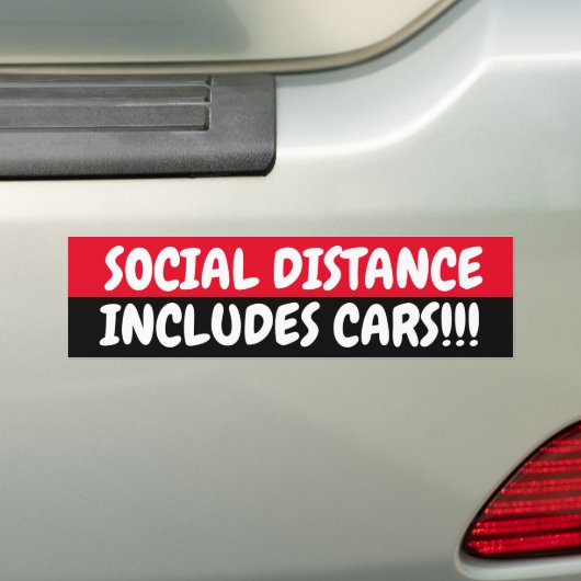 SOCIALE AFSTAND BUMPERSTICKER (Op auto)