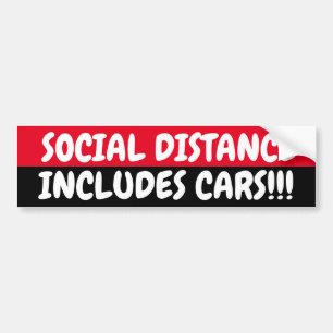 SOCIALE AFSTAND CAR BUMPERSTICKER