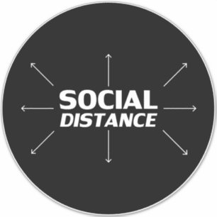 "Sociale afstand" COVID 19 grote vloercirkel Sticker