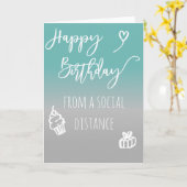 Sociale afstand Happy Birthday Kaart (Gele Bloem)