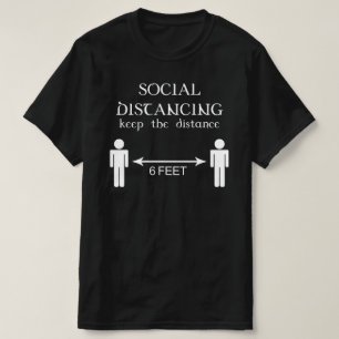 sociale afstand houdt afstand 6 meter t-shirt