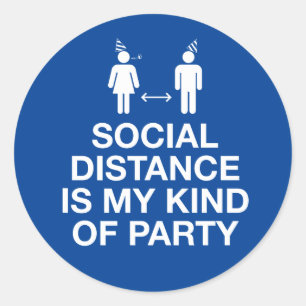 Sociale afstand is mijn soort partij ronde sticker