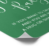 Sociale afstand kleur groen bruiloft instructie poster (Hoek)