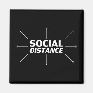 Sociale Afstand moderne typografie pijlen plezier  Magneet
