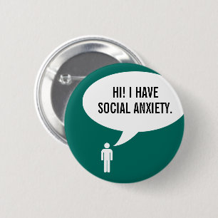 SOCIALE ANGST speech bubble Ronde Button 5,7 Cm