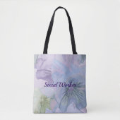 Sociale Arbeider, pastelflorale achtergrond Tote Bag (Voorkant)