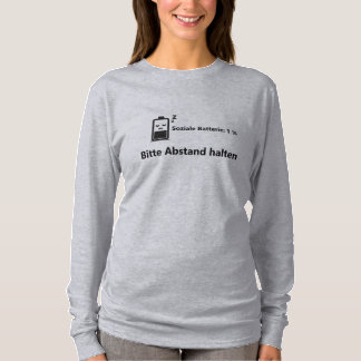 Sociale batterij: 1% – Grappig T-shirt