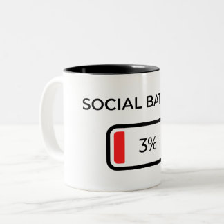 Sociale Batterij 3% - Koffiemok Tweekleurige Koffiemok