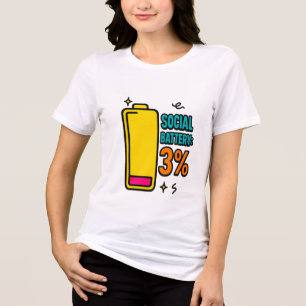Sociale Batterij 3 Procent – Grappige Neurospicy I Tri-Blend Shirt
