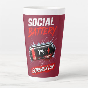 Sociale Batterij Extreem Laag – Grappige Introvert Latte Mok