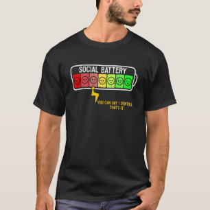 sociale batterij grappige introverte sociale praat t-shirt