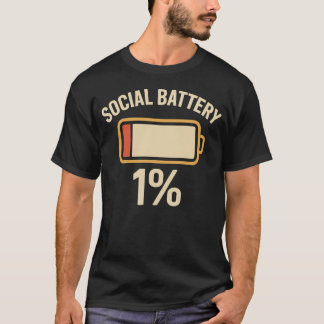 sociale batterij grappige introverte sociale praat t-shirt